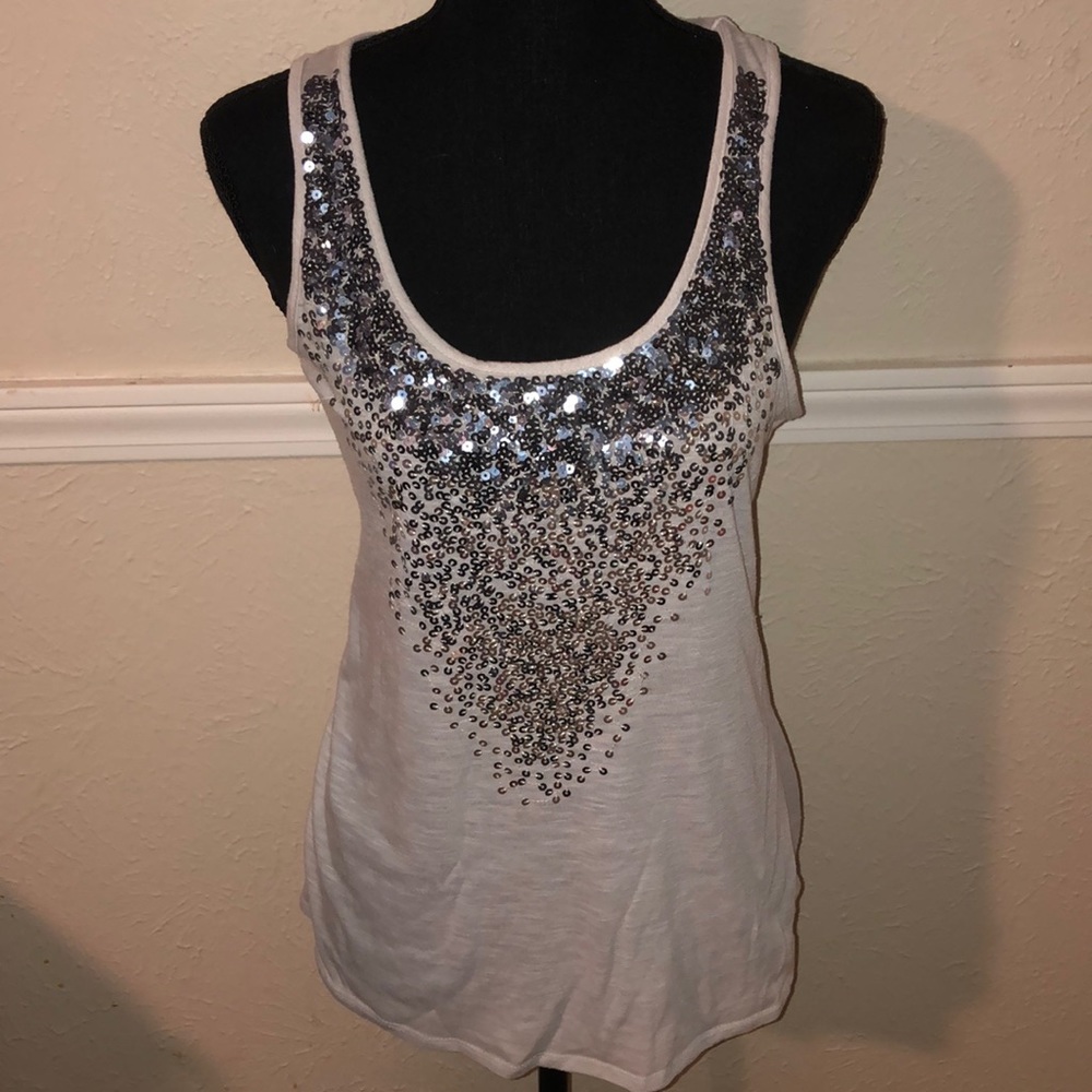 White Sparkle a tank top